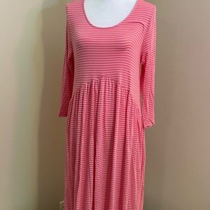 Agnes and Dora coral and ivory striped dress!! NWT